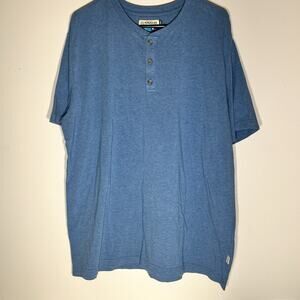 Magellan Classic Fit Henley Shirt Moisture Wicking, Men’s XL Blue